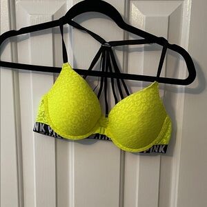 PINK Victoria's Secret Bright Yellow Lace Bra